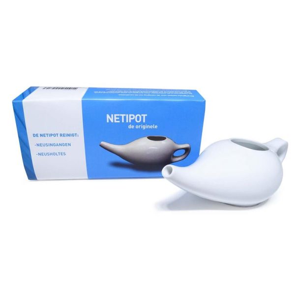 Neti pot aardewerk wit Ayurveda Health